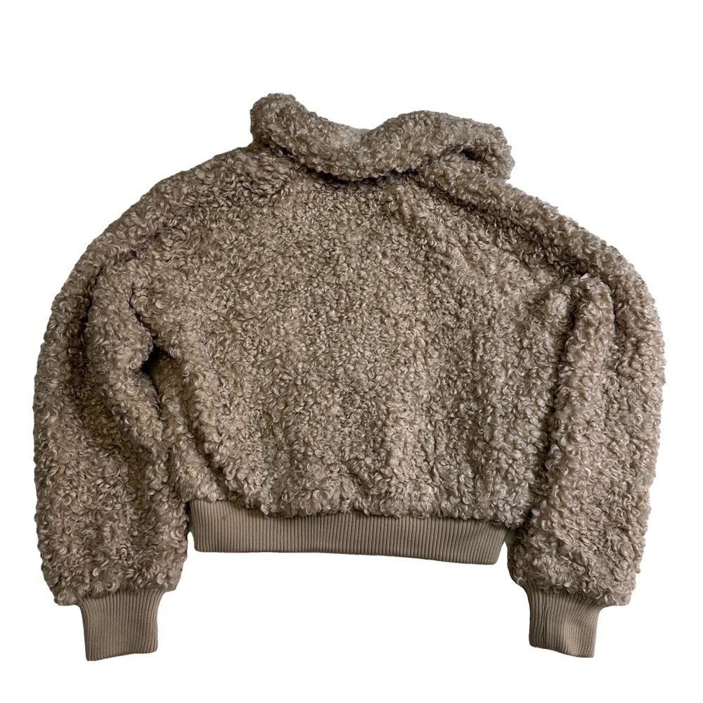 Fashion Nova Sherpa Teddy Jacket Coat Outerwear Size XS Beige Ribbed Cuffs Hem - Picture 5 of 16